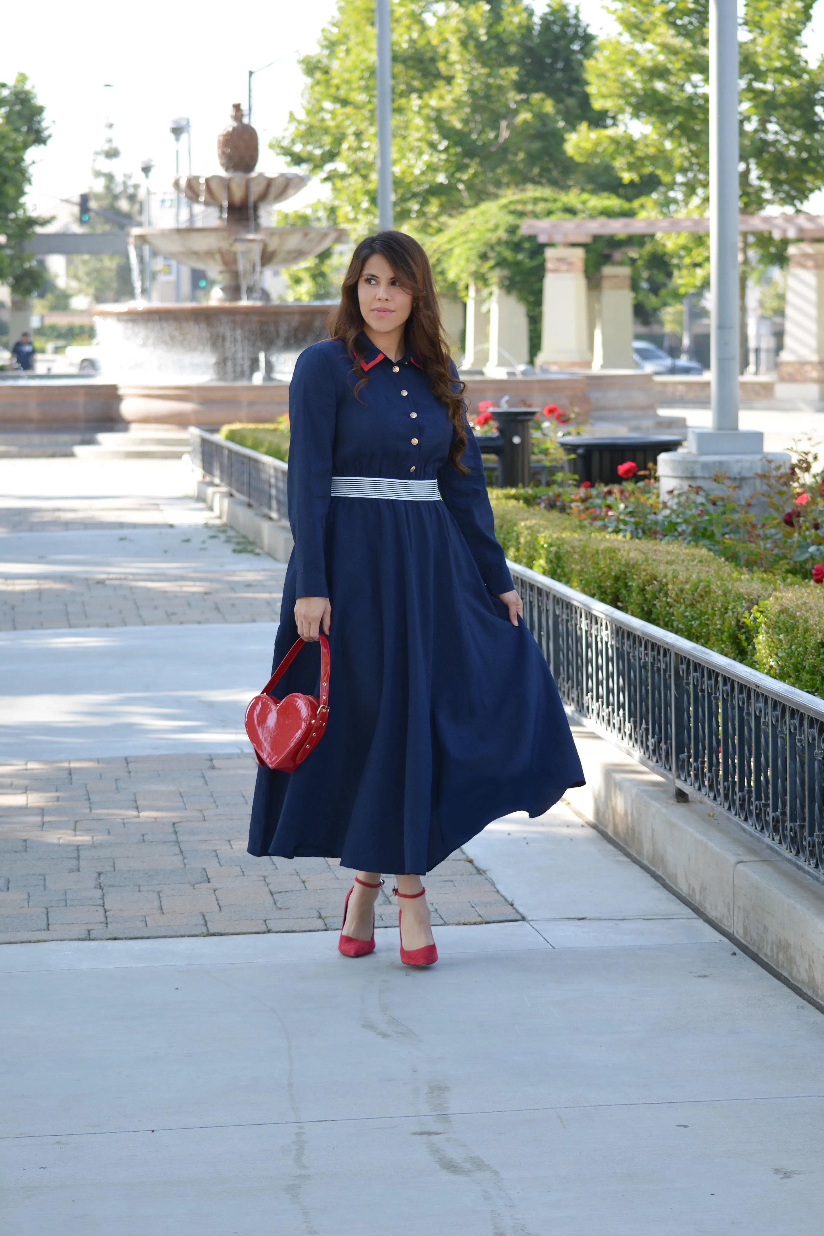 Evelyn Navy Maxi Dress
