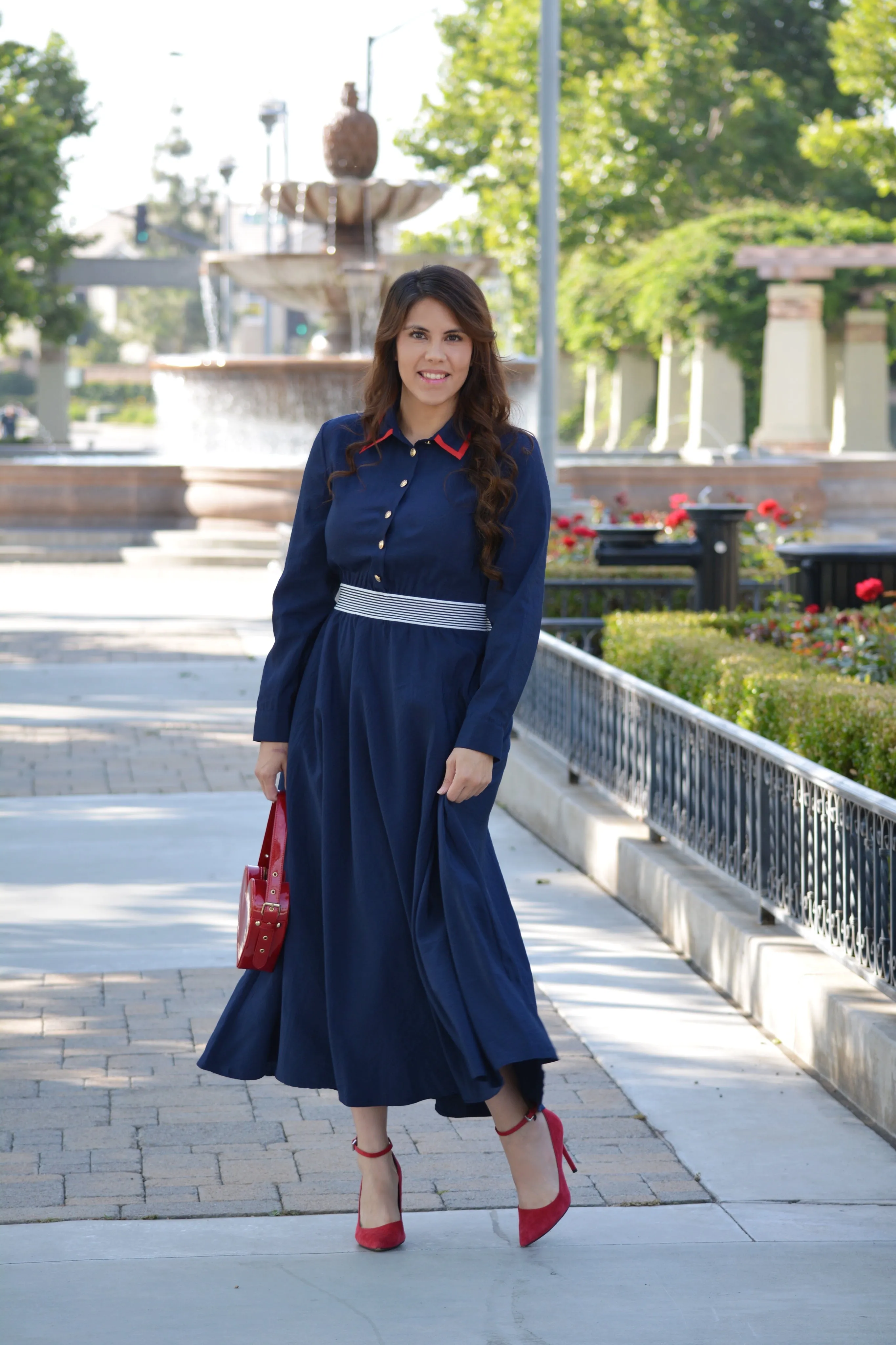 Evelyn Navy Maxi Dress