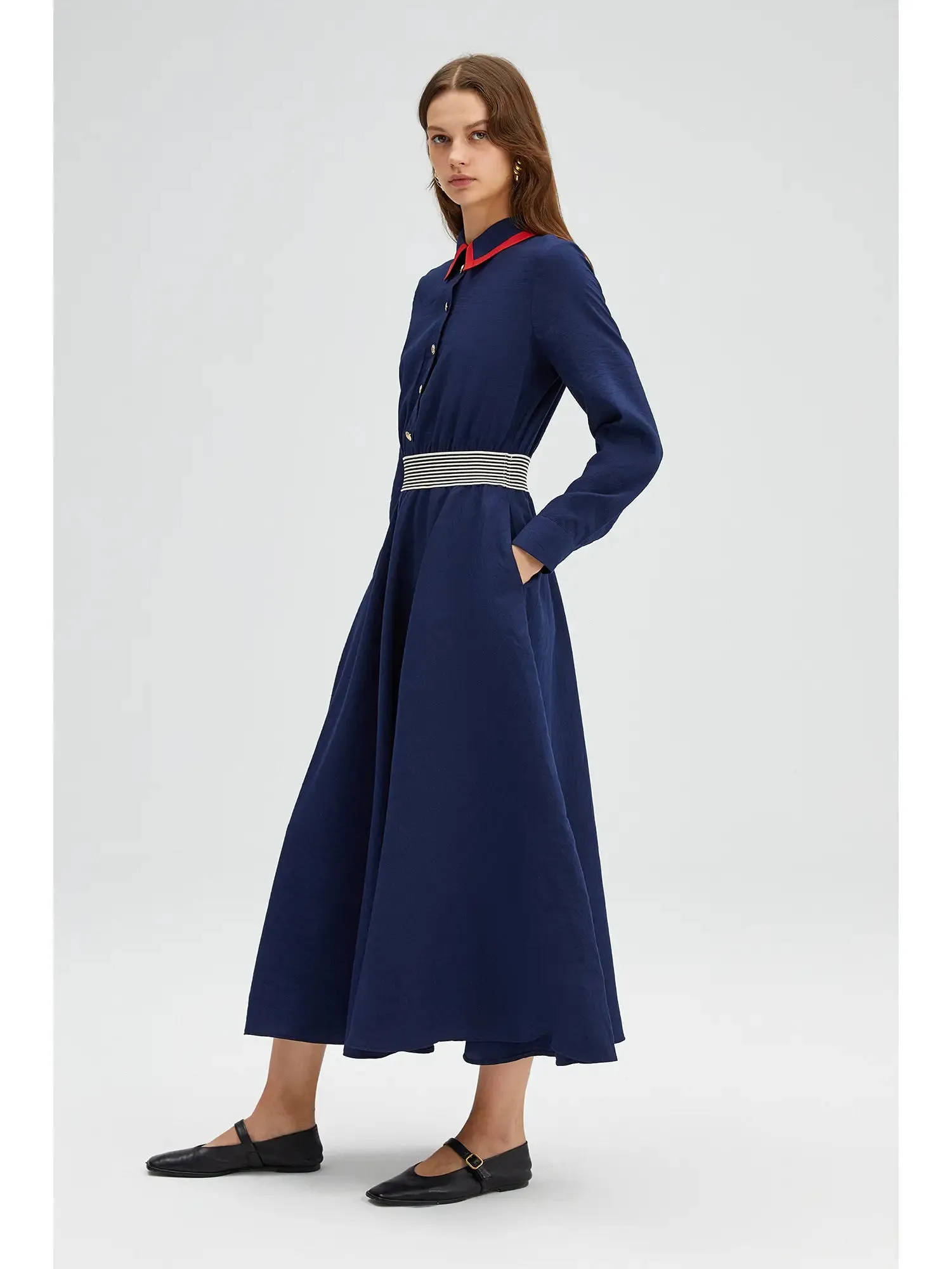 Evelyn Navy Maxi Dress
