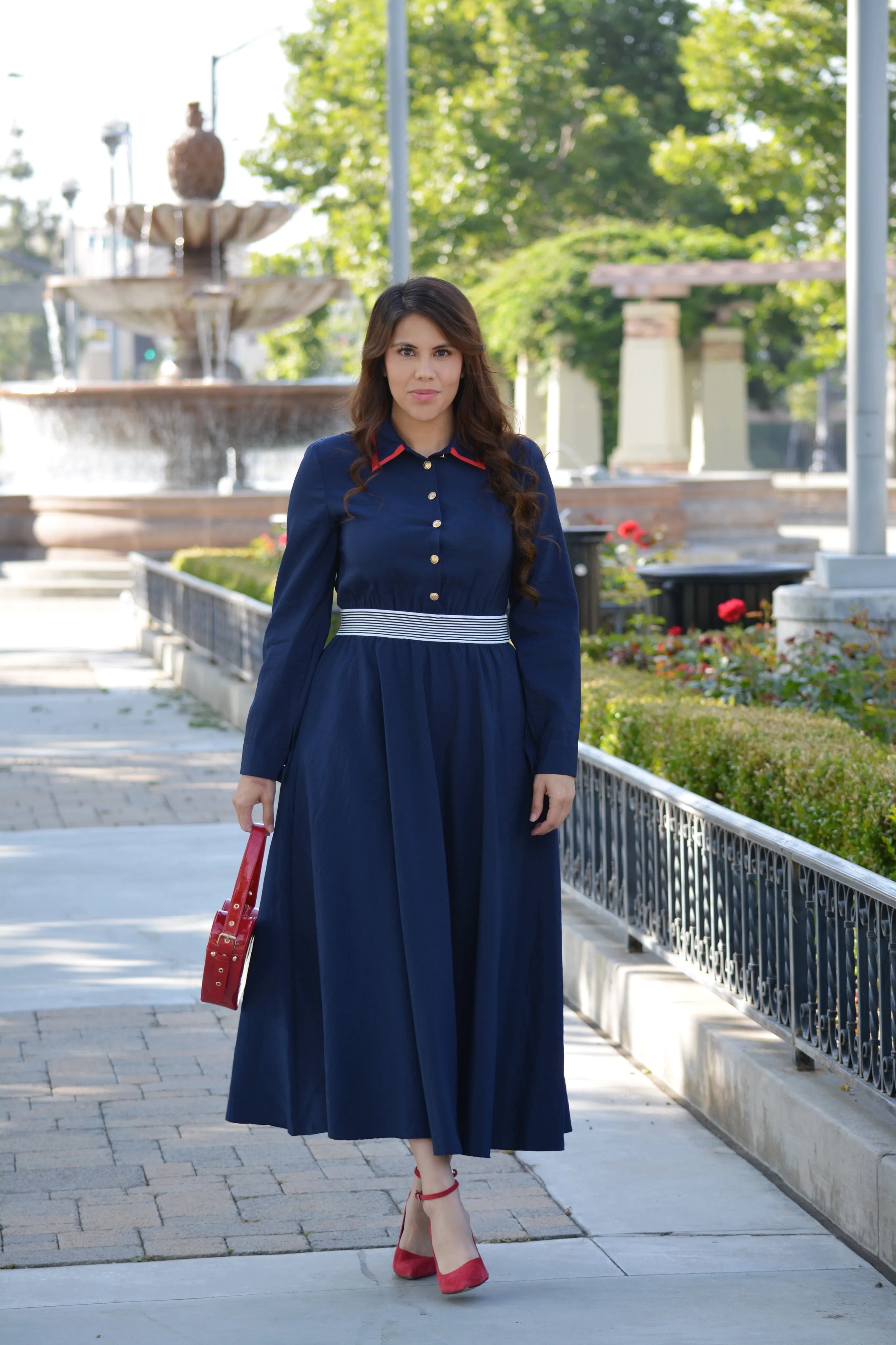 Evelyn Navy Maxi Dress