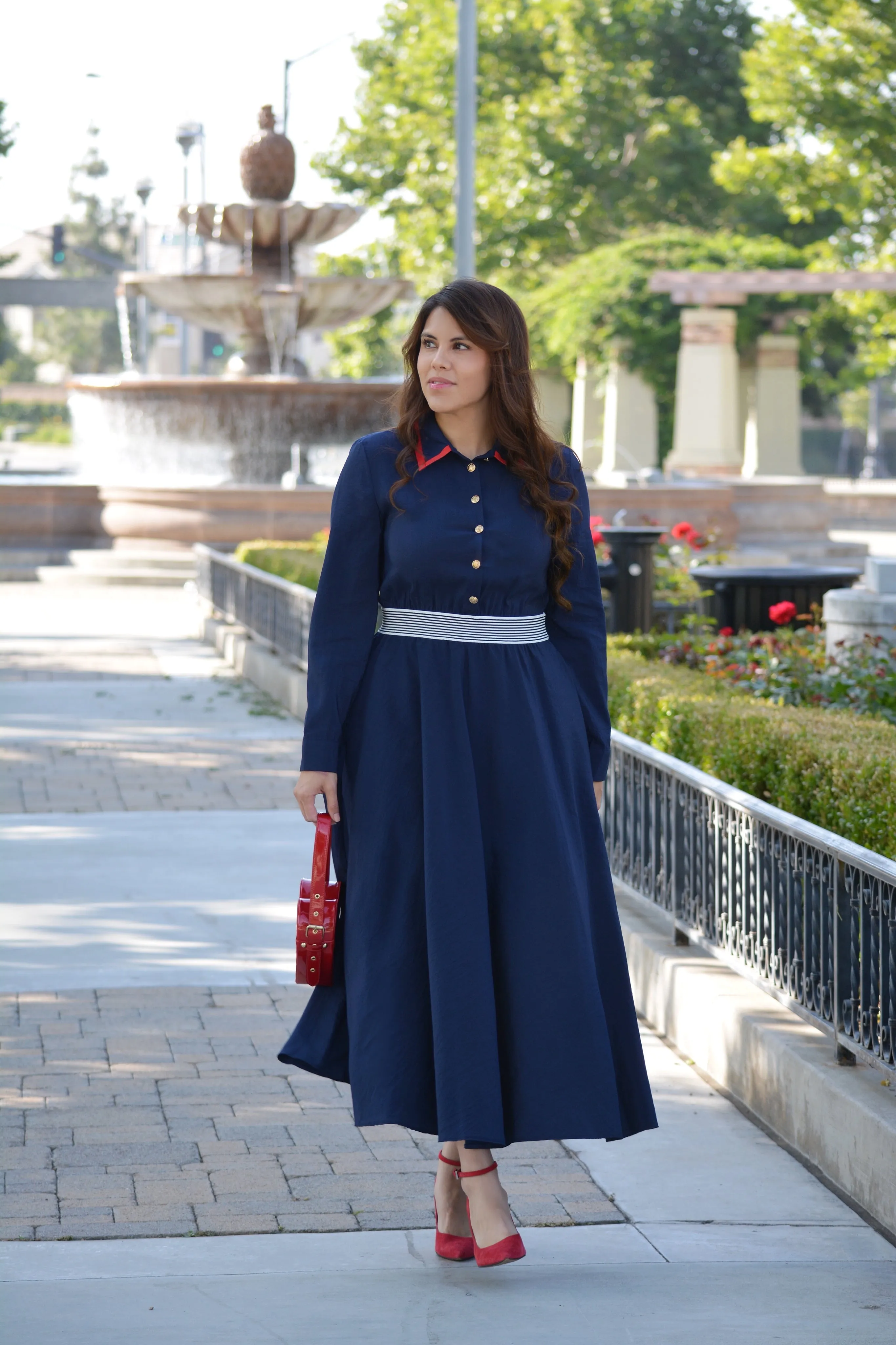 Evelyn Navy Maxi Dress