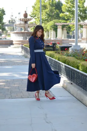 Evelyn Navy Maxi Dress