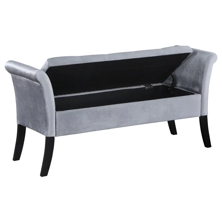 Farrah Upholstered Rolled Arms Storage Bench