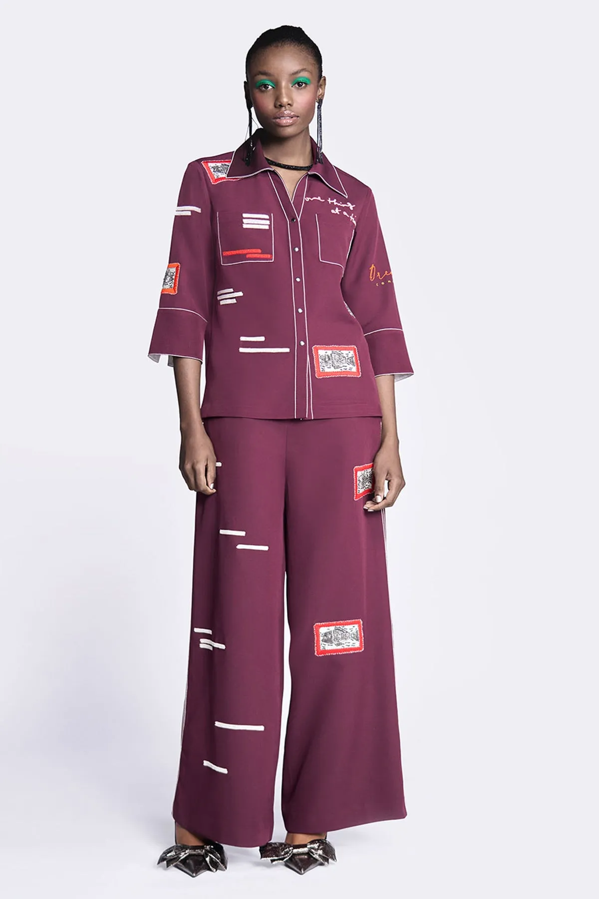 Flared Pants of (Fish Patch Shirt)