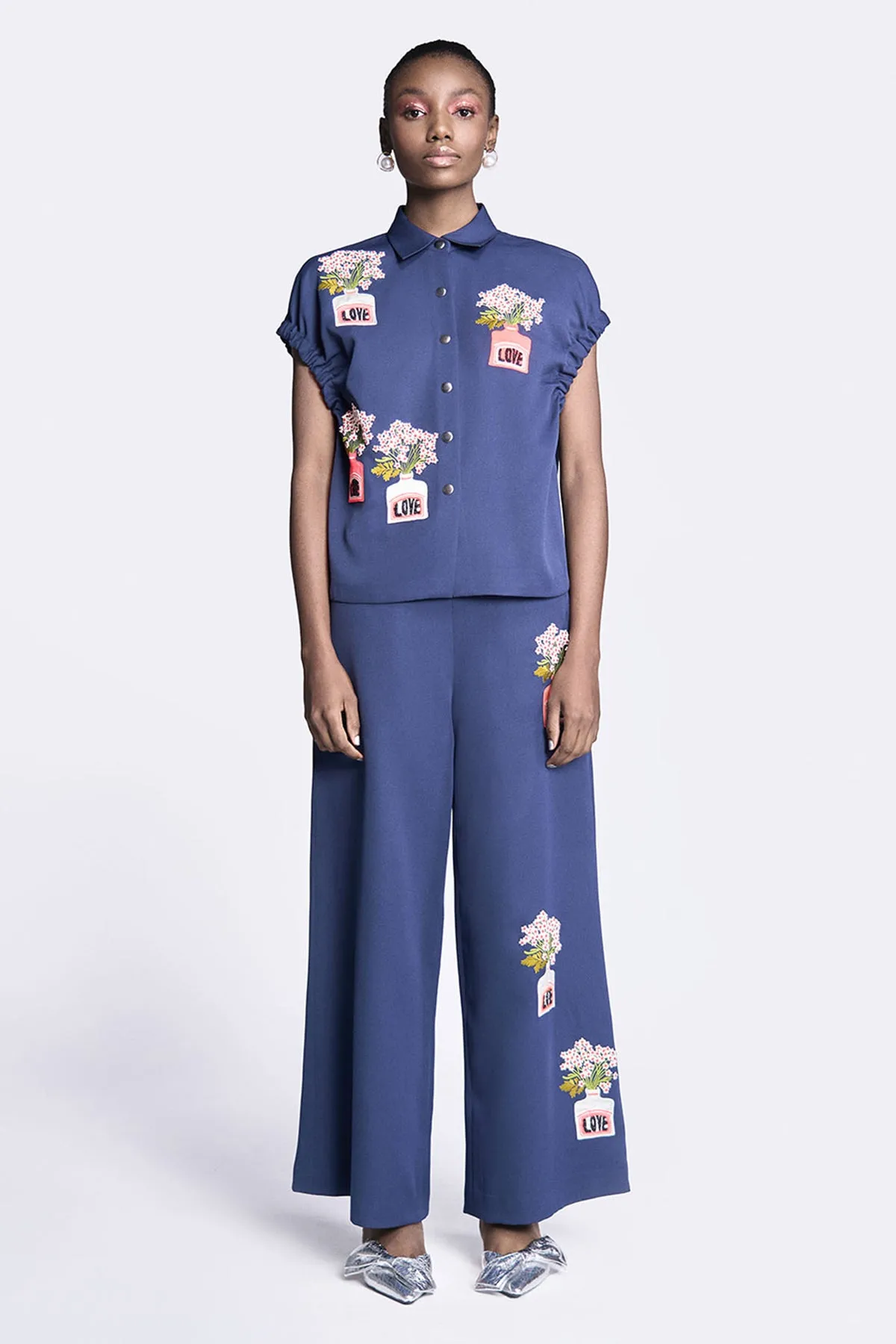 Flared Pants of "(Inkpot Elasticated Top)"