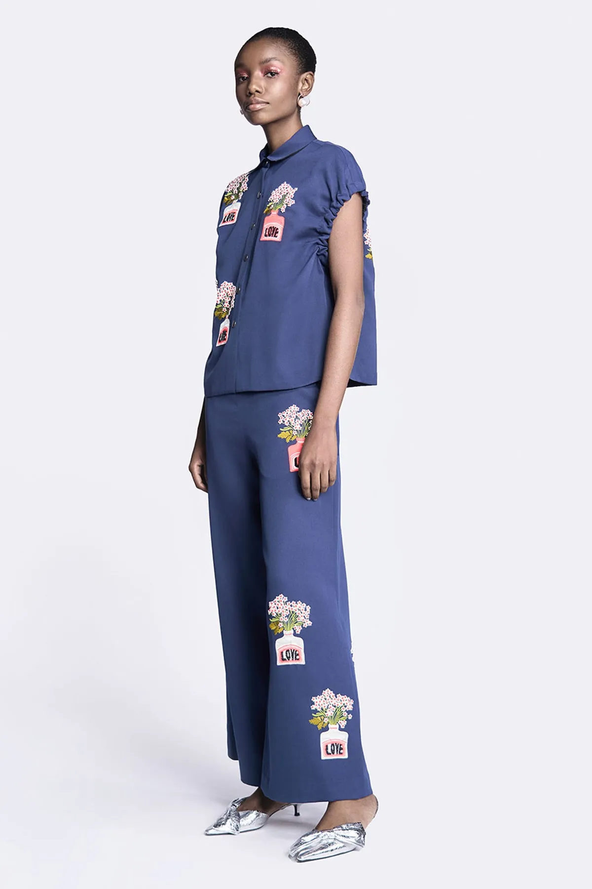 Flared Pants of "(Inkpot Elasticated Top)"