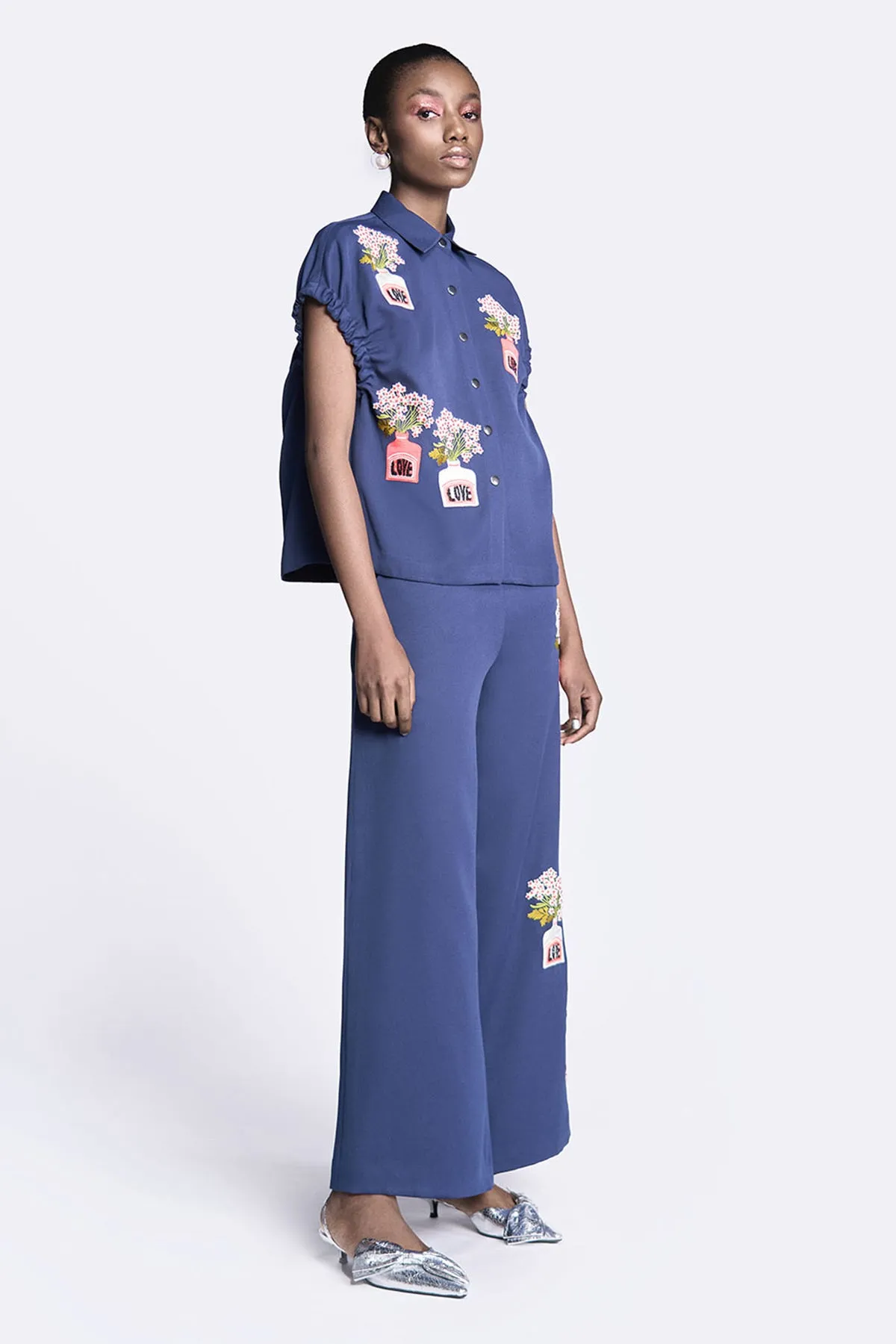 Flared Pants of "(Inkpot Elasticated Top)"