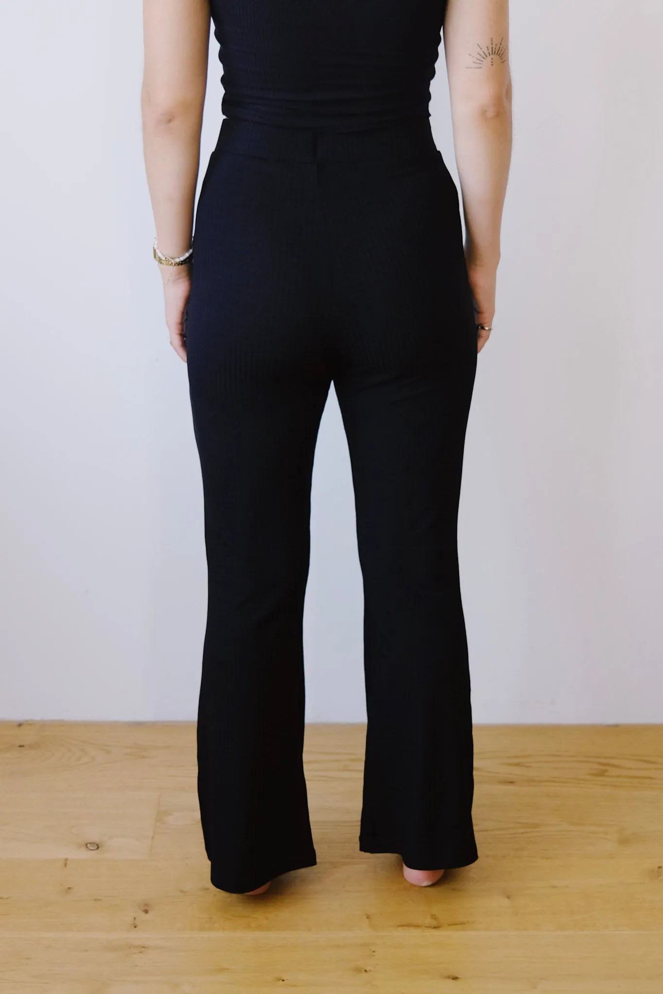 flared tencel pants - cove - black