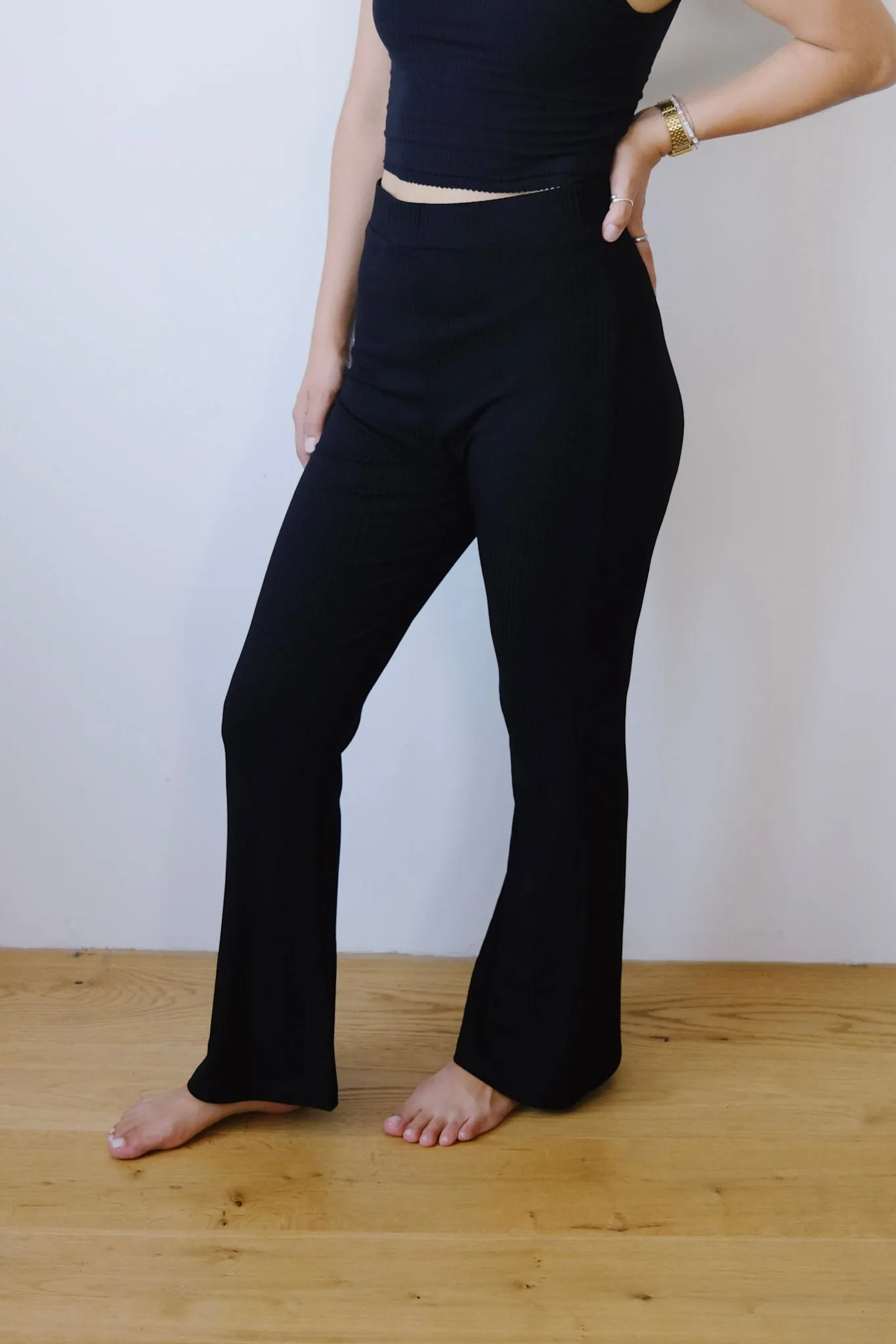 flared tencel pants - cove - black