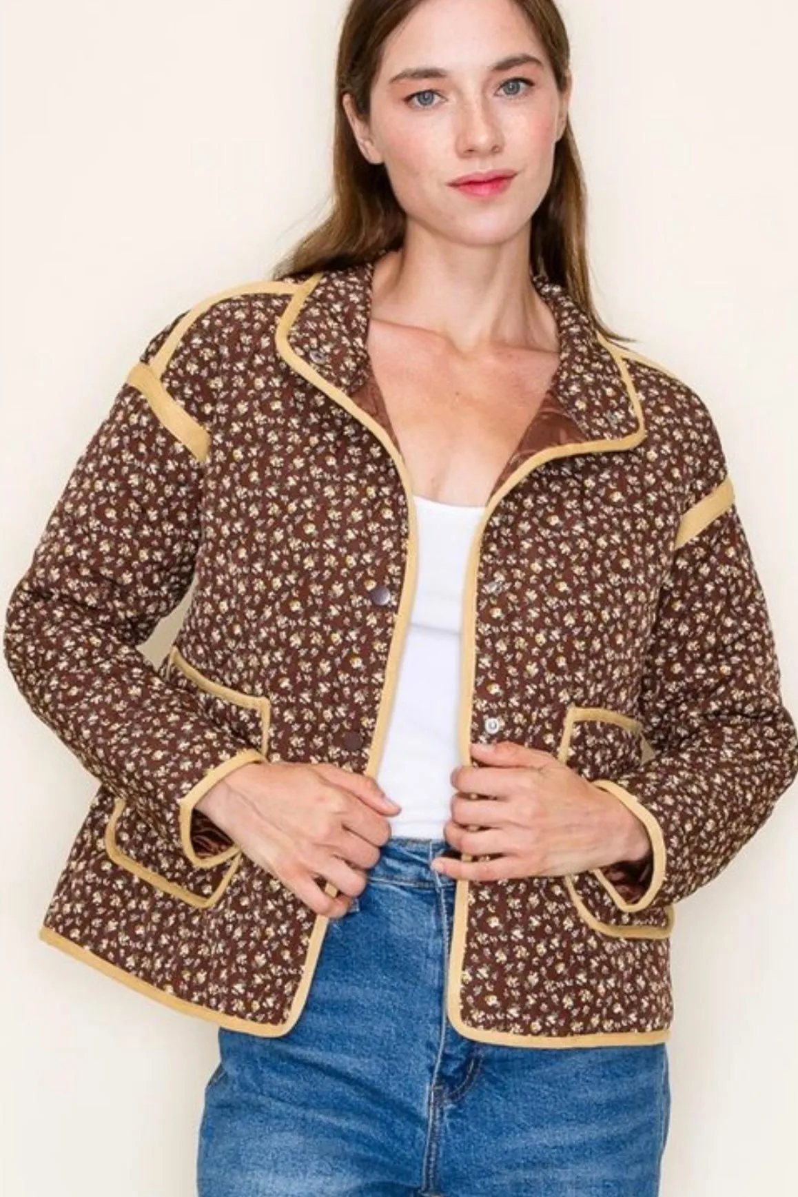 Floral Quilted Jacket- FINAL SALE