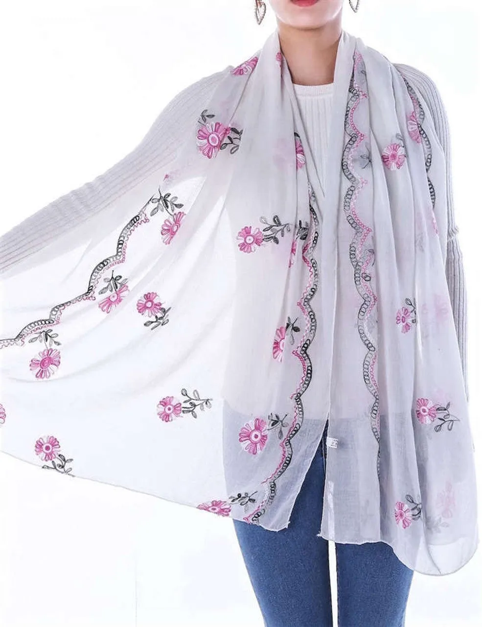 Garden Embroidery Hijabs  