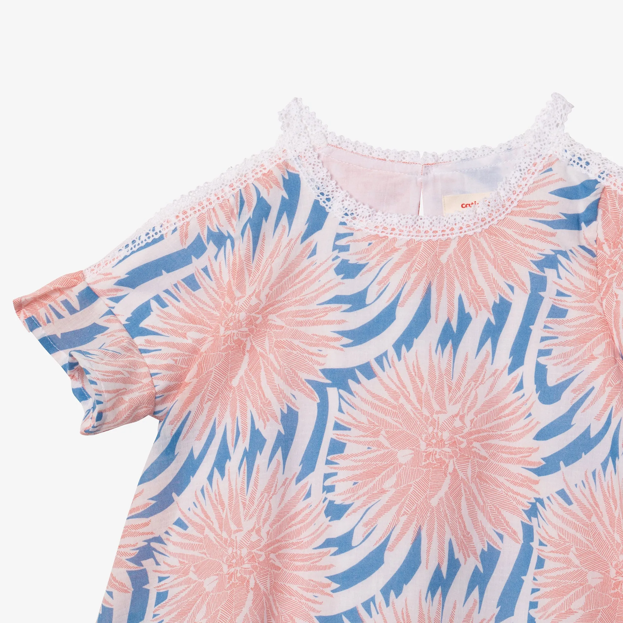 Girl printed dahlias flare blouse