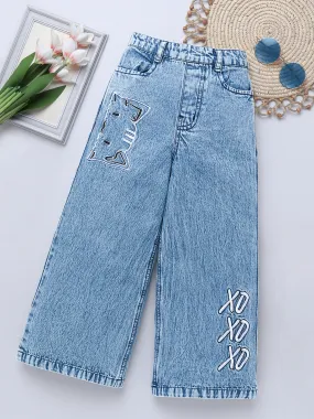 Girls Denim Embroidered Jeans