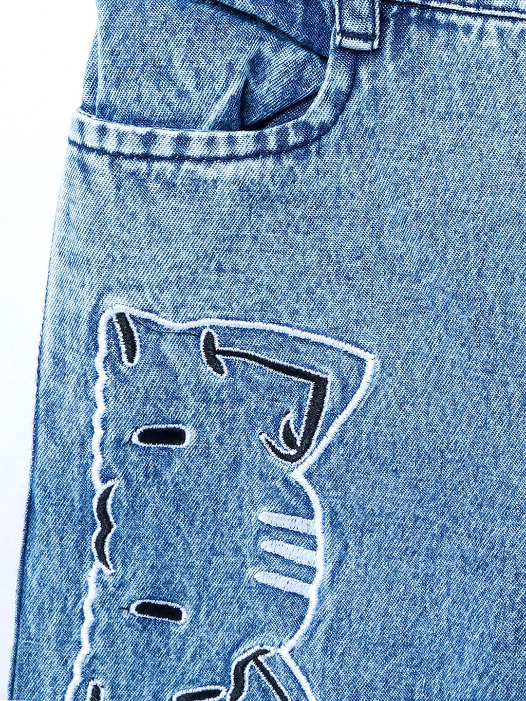Girls Denim Embroidered Jeans