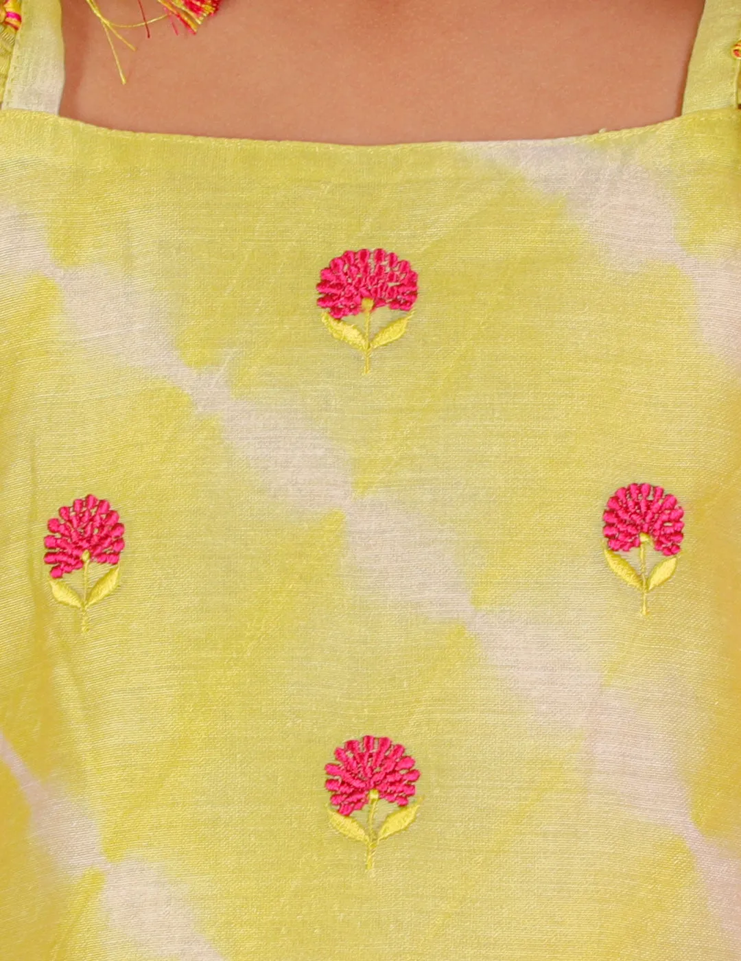 Girls Shibori Girls Lime Crop Top With Palazzo Co-Ordinate Set - Lil Drama