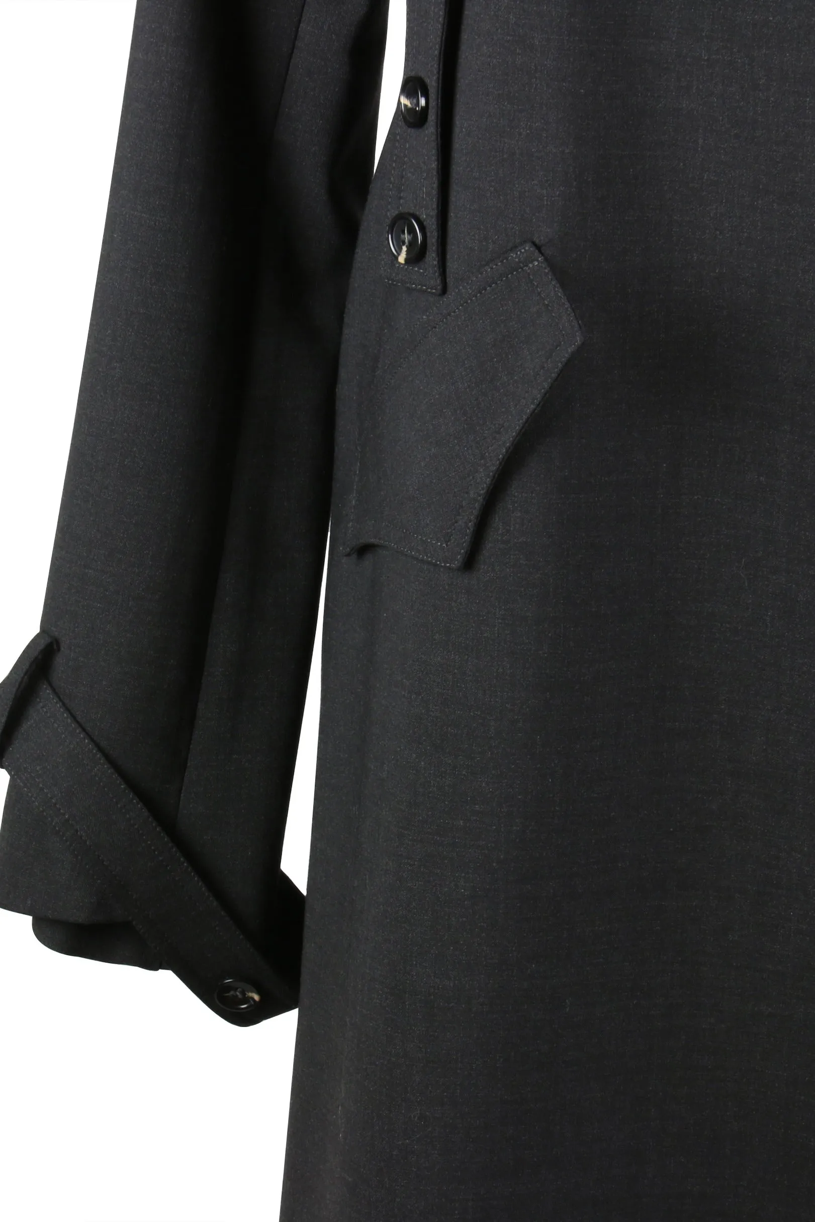 Grey wool trench coat