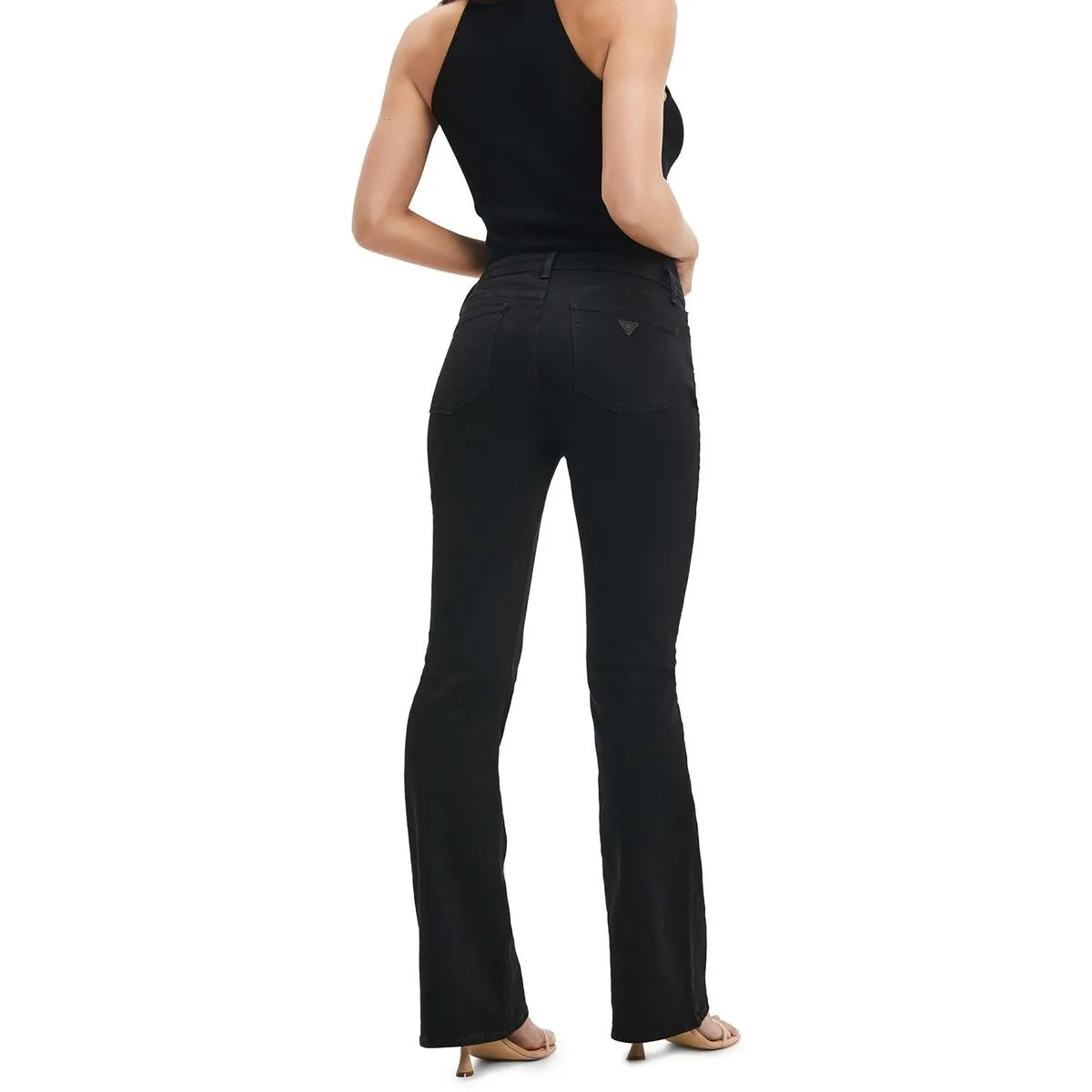 Guess Womens Pocet Denim Flared Pants