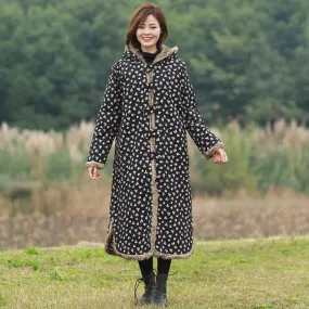Hooded Floral Vintage Trench Coat