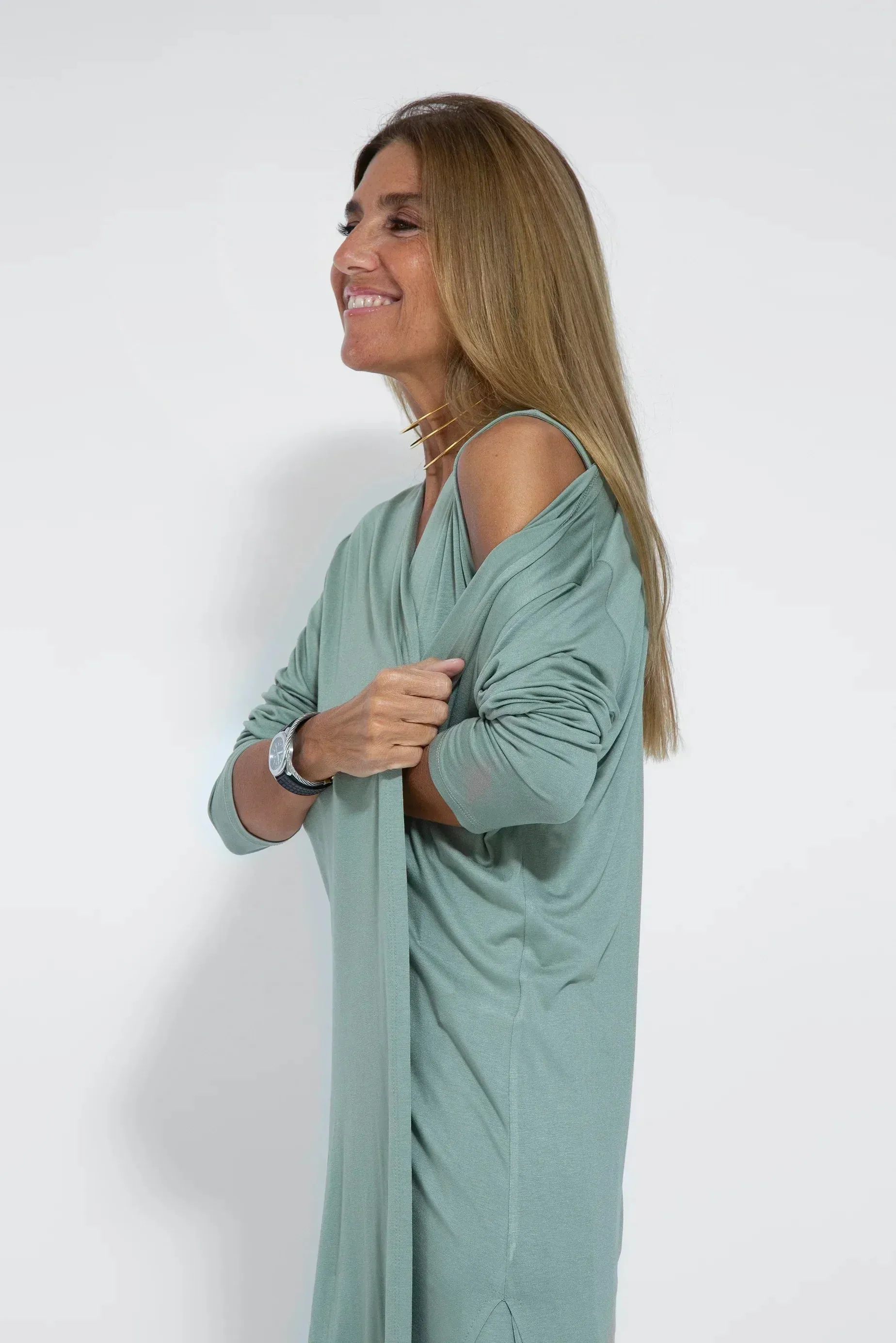 Idina Slimming Dress and Vest Set