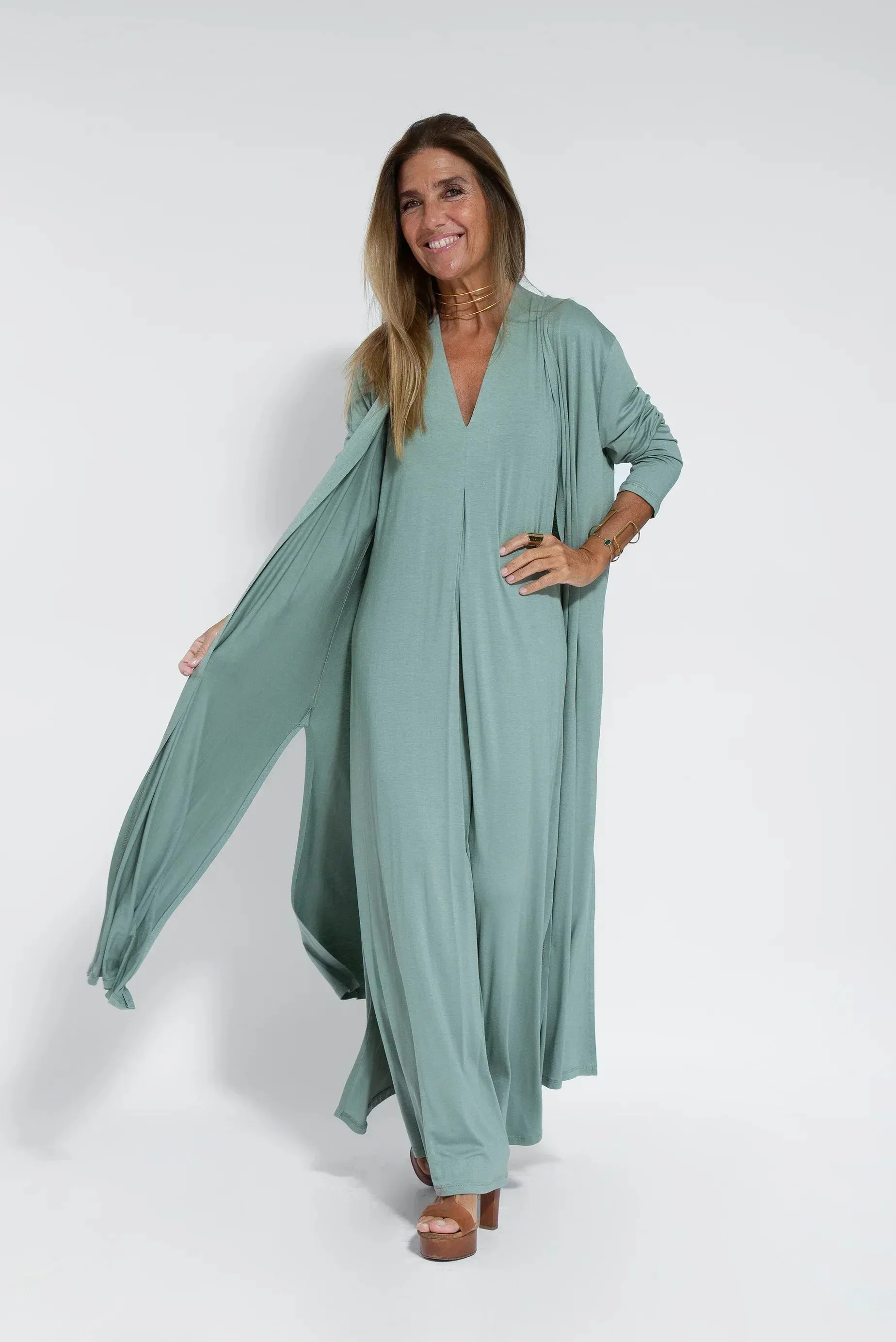 Idina Slimming Dress and Vest Set