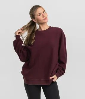 Inside Out Fuzzy Sweatshirt - Bordeaux