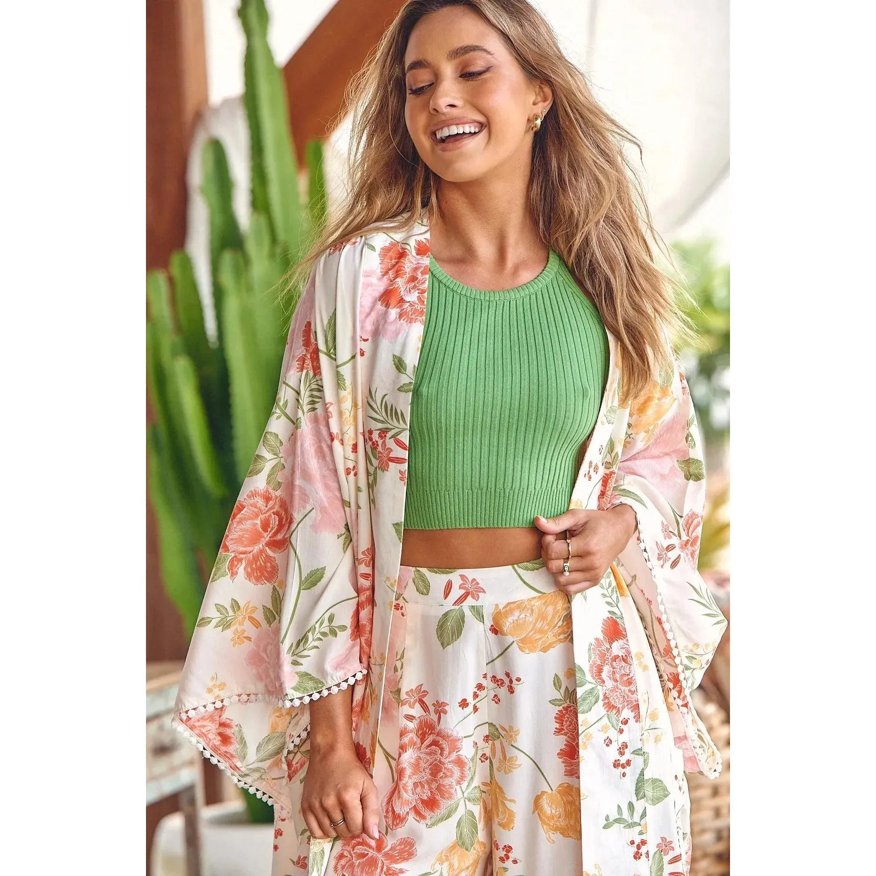 JAASE Verbena Print Zoran Kimono