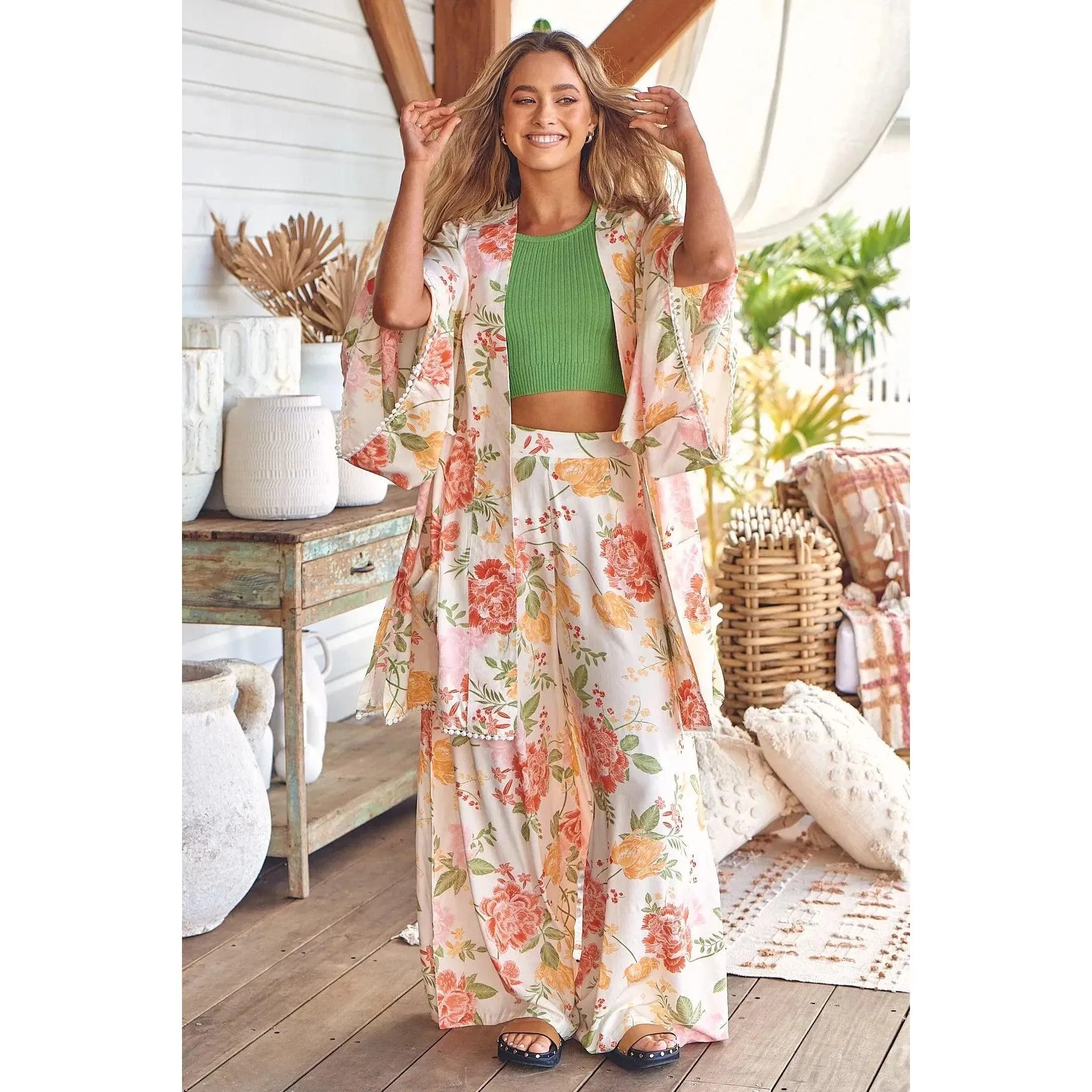 JAASE Verbena Print Zoran Kimono