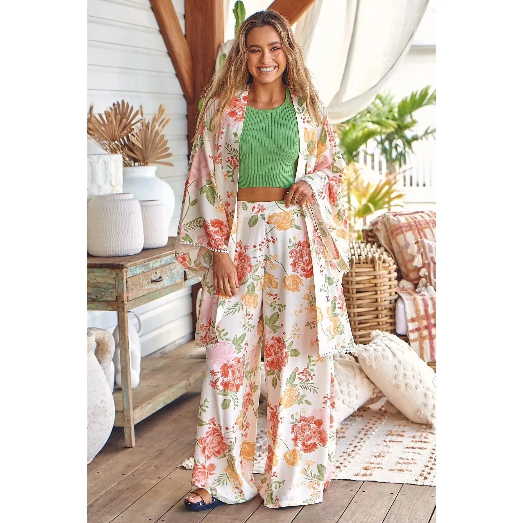 JAASE Verbena Print Zoran Kimono