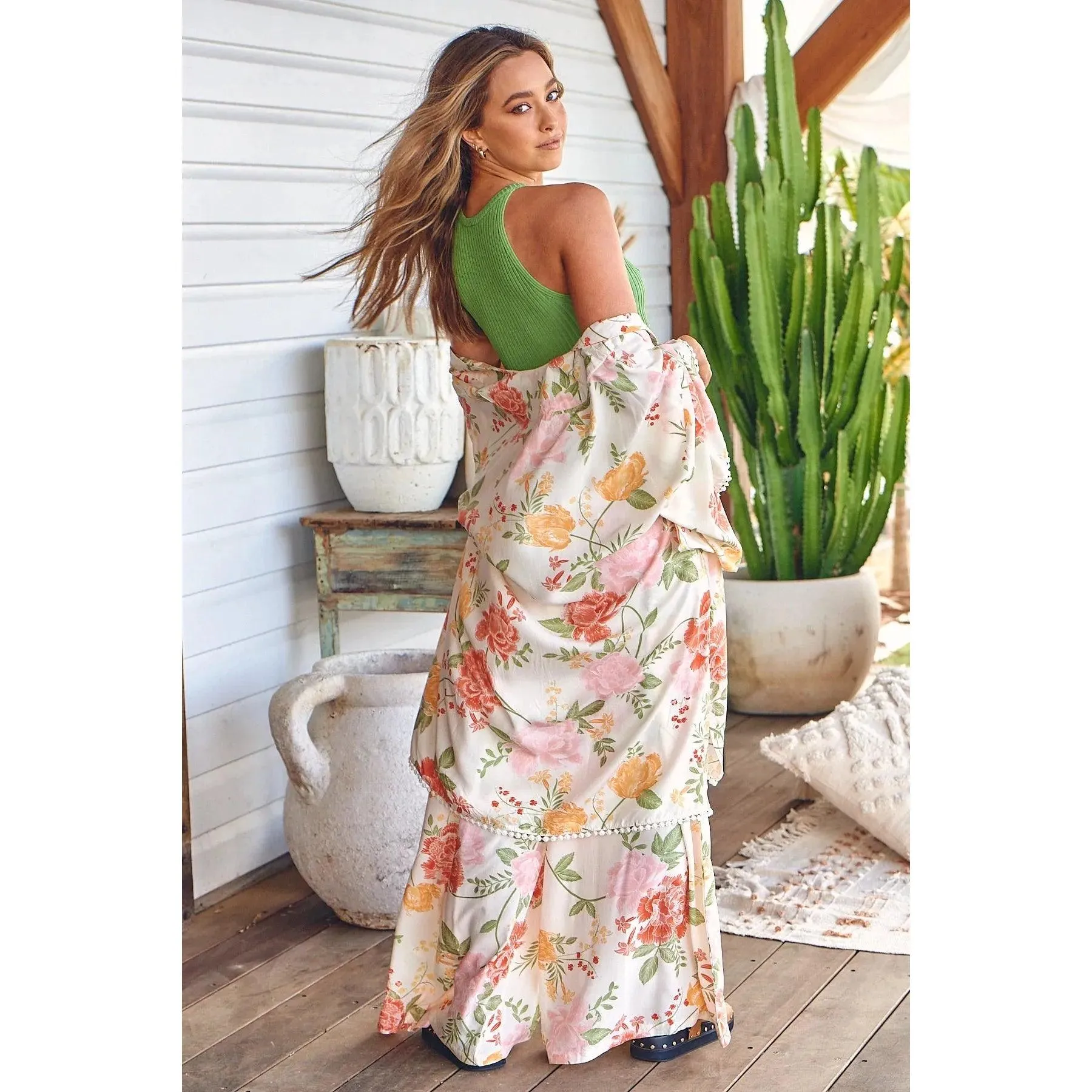 JAASE Verbena Print Zoran Kimono