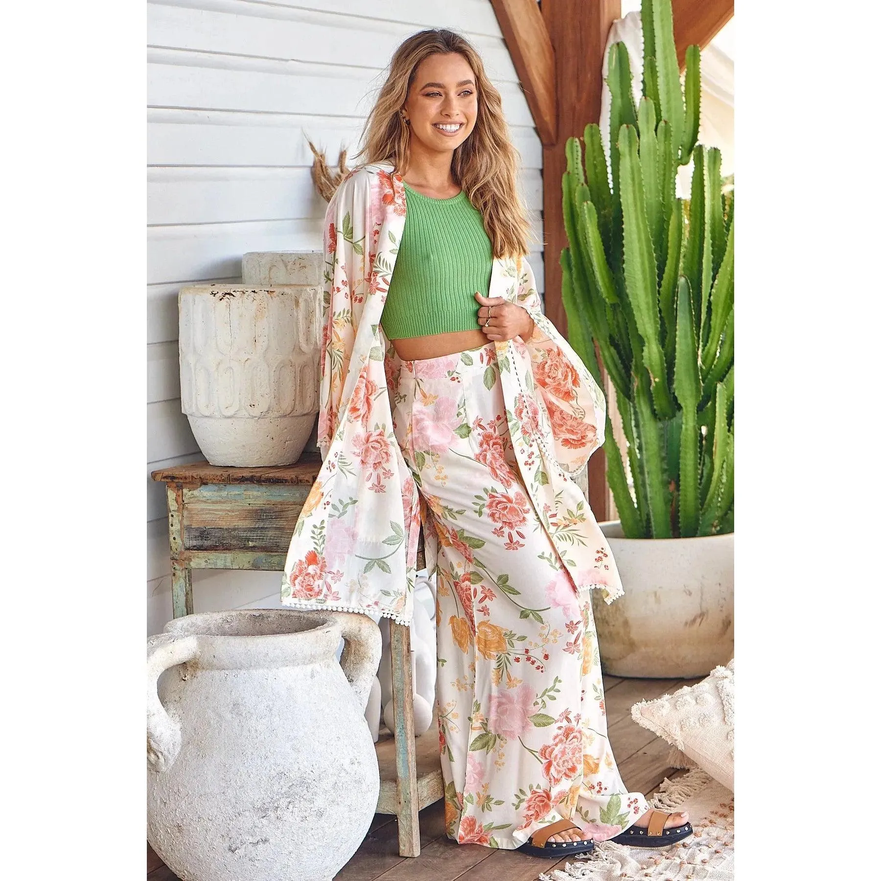 JAASE Verbena Print Zoran Kimono
