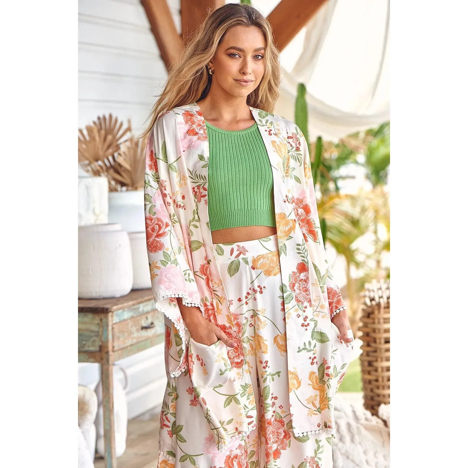 JAASE Verbena Print Zoran Kimono
