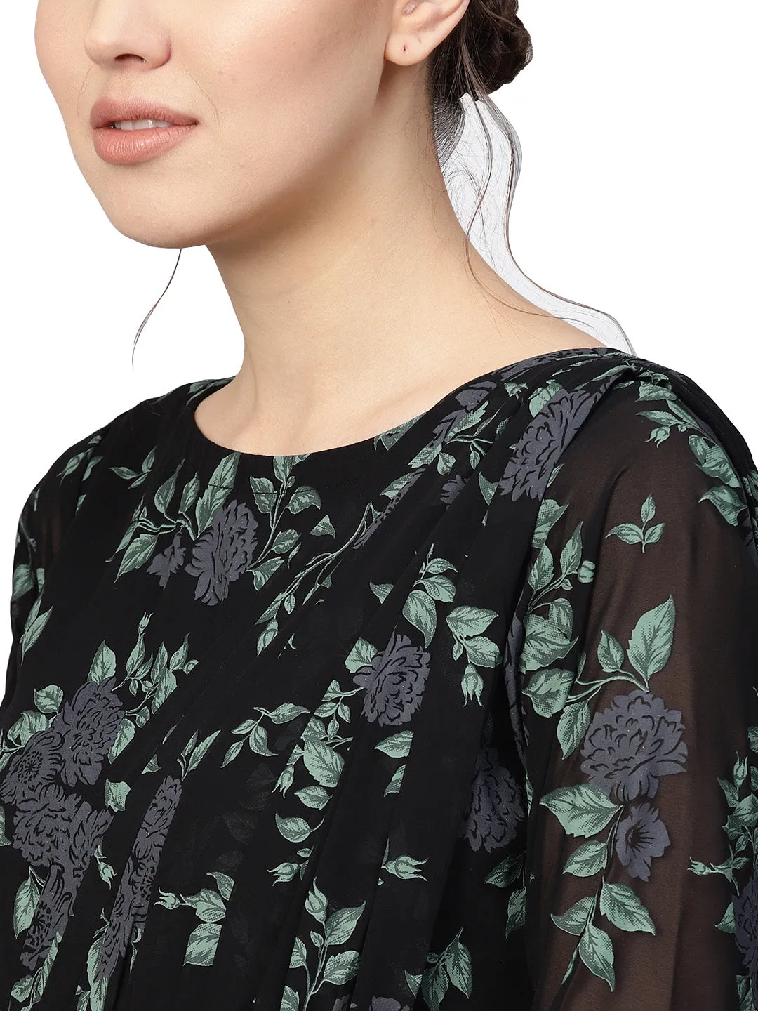 Jashvi Women's Flared Georgette Kurta