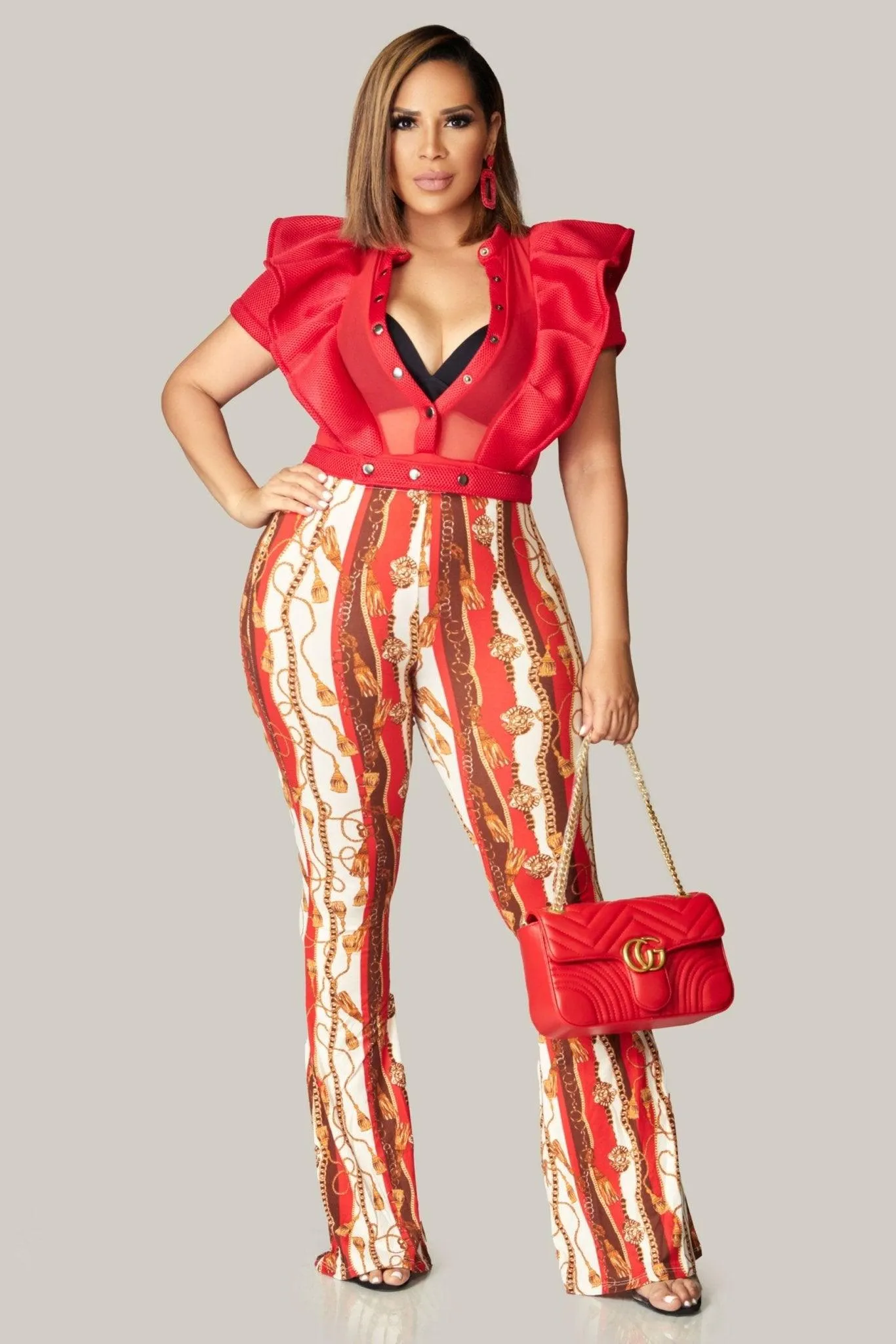 Jelena Baroque Print Flared Pants