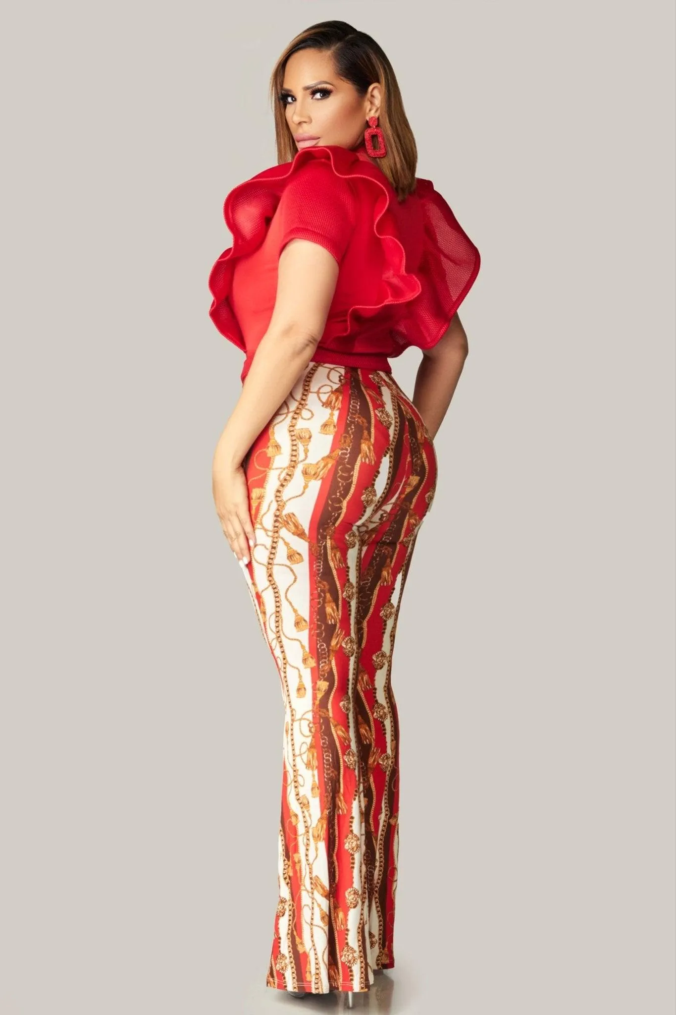 Jelena Baroque Print Flared Pants