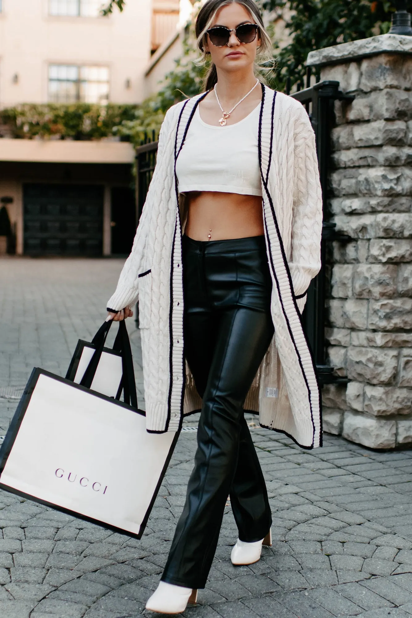 Jemma Faux Leather Flare Pants (Black)