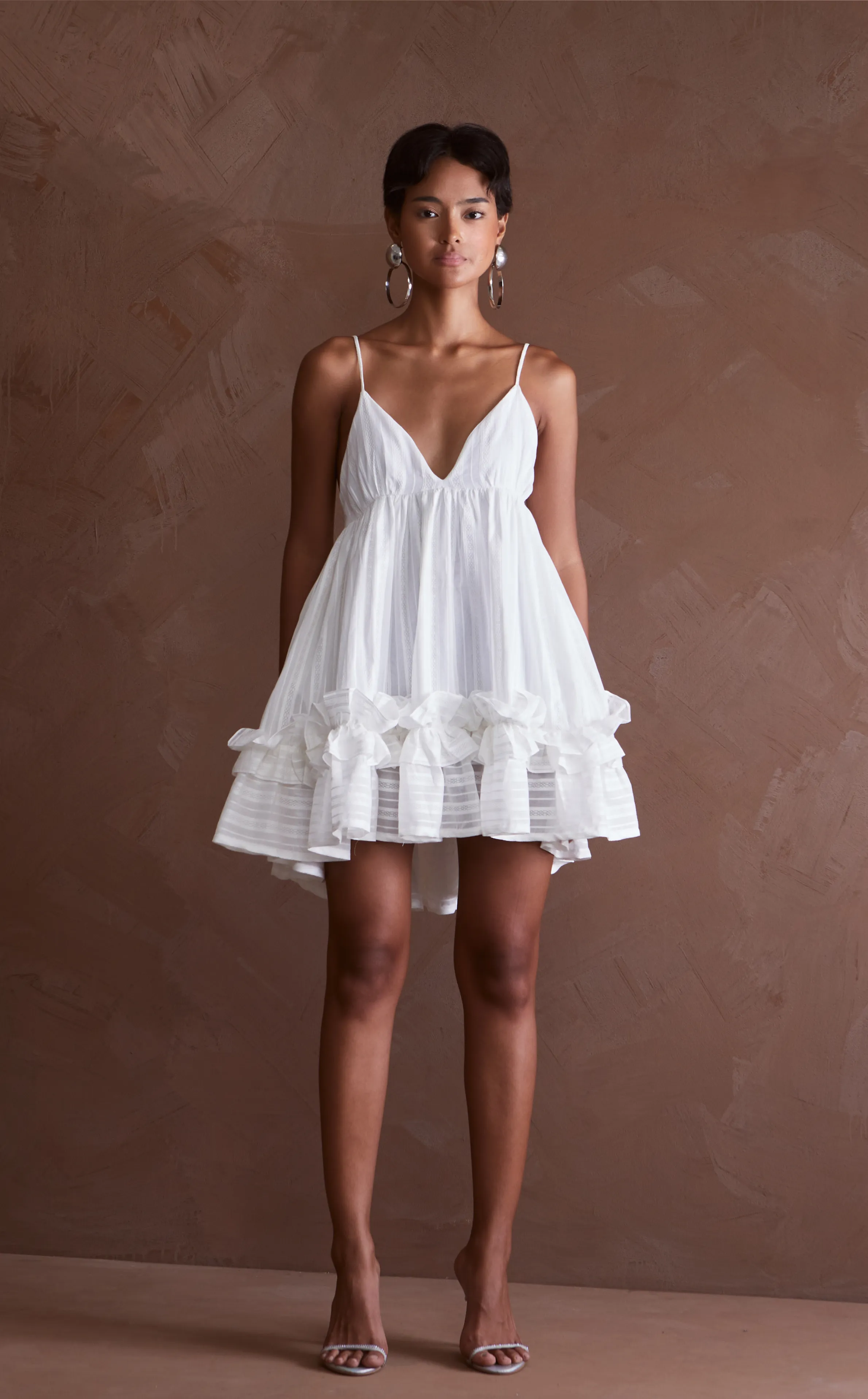 KENYA DRESS - WHITE LACE STRIPES