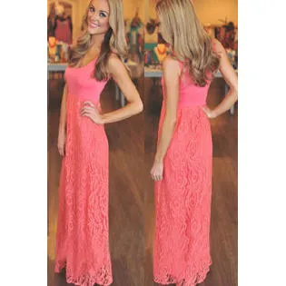 Ketty More Women Sleeveless Floor Length Lace Party Dress -KMWD218