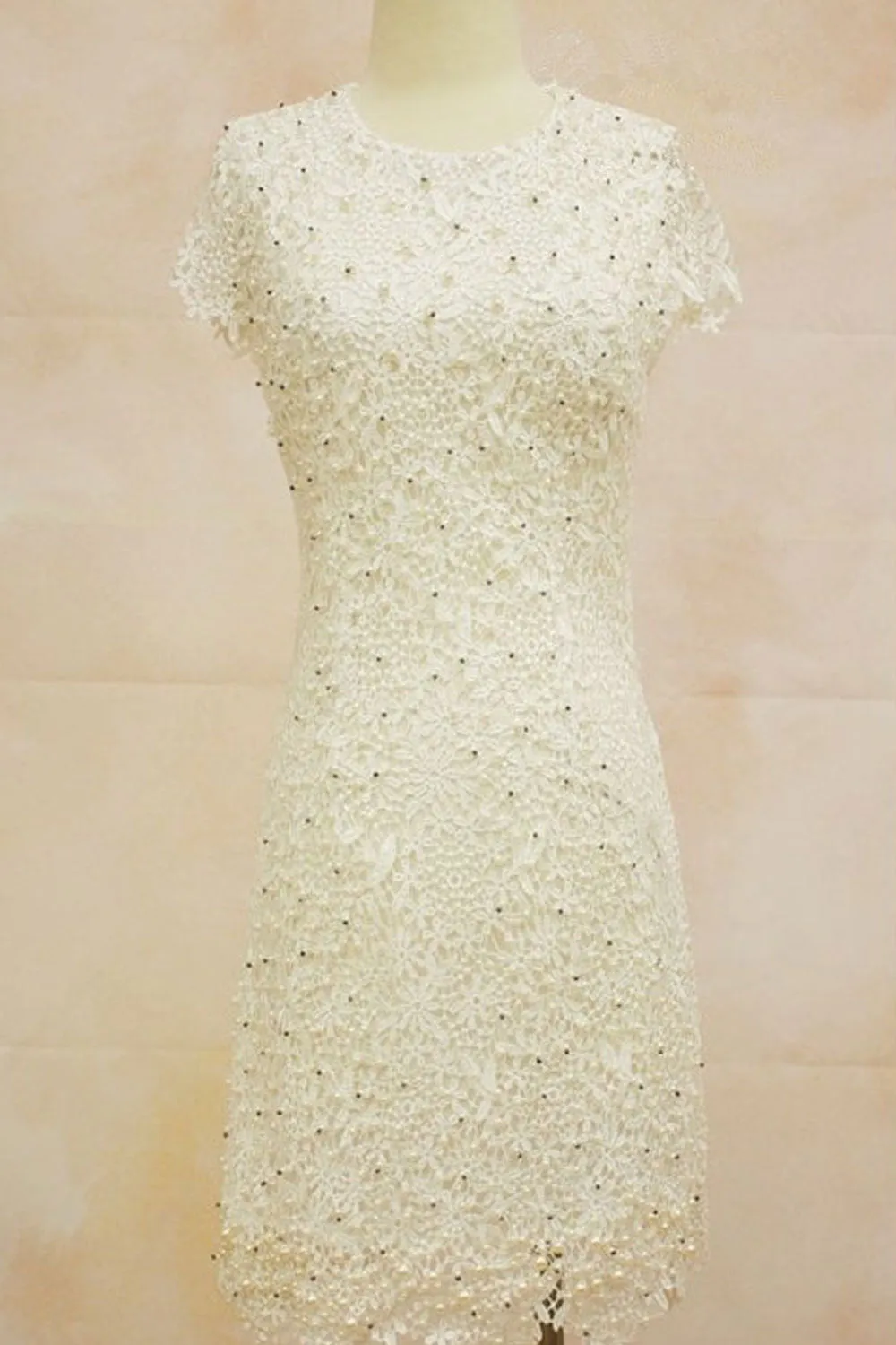 Ketty More Women's Stereo Flower Embroided Short Sleeves Wedding Dress-KMWD240