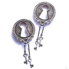 Keyhole Plugs in Silver in 1 ⅜” from Tawapa