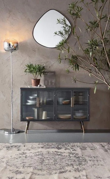 La Gomera Black Metal/Glass Sideboard
