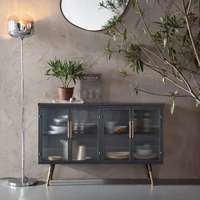 La Gomera Black Metal/Glass Sideboard