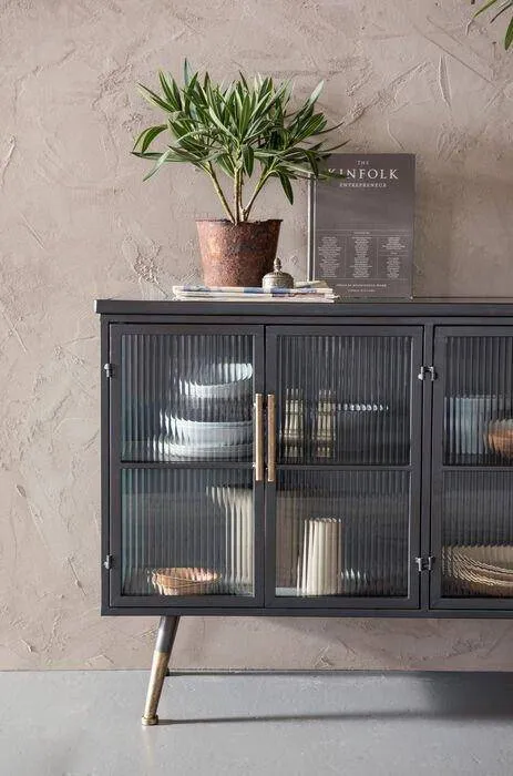 La Gomera Black Metal/Glass Sideboard