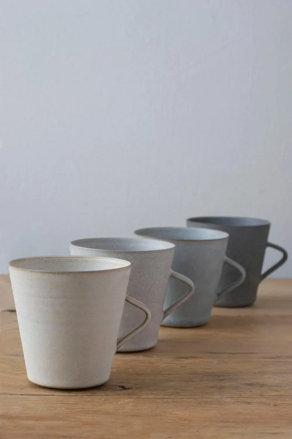 Large Flared Mug with Handle | Feather Grey | by Borja Moronta