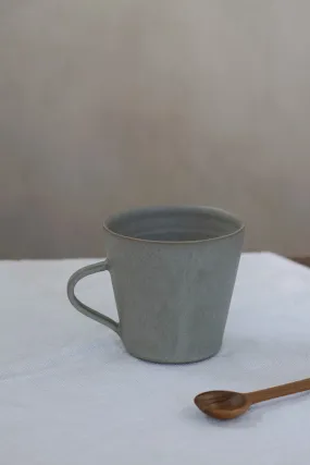 Large Flared Mug with Handle | Feather Grey | by Borja Moronta