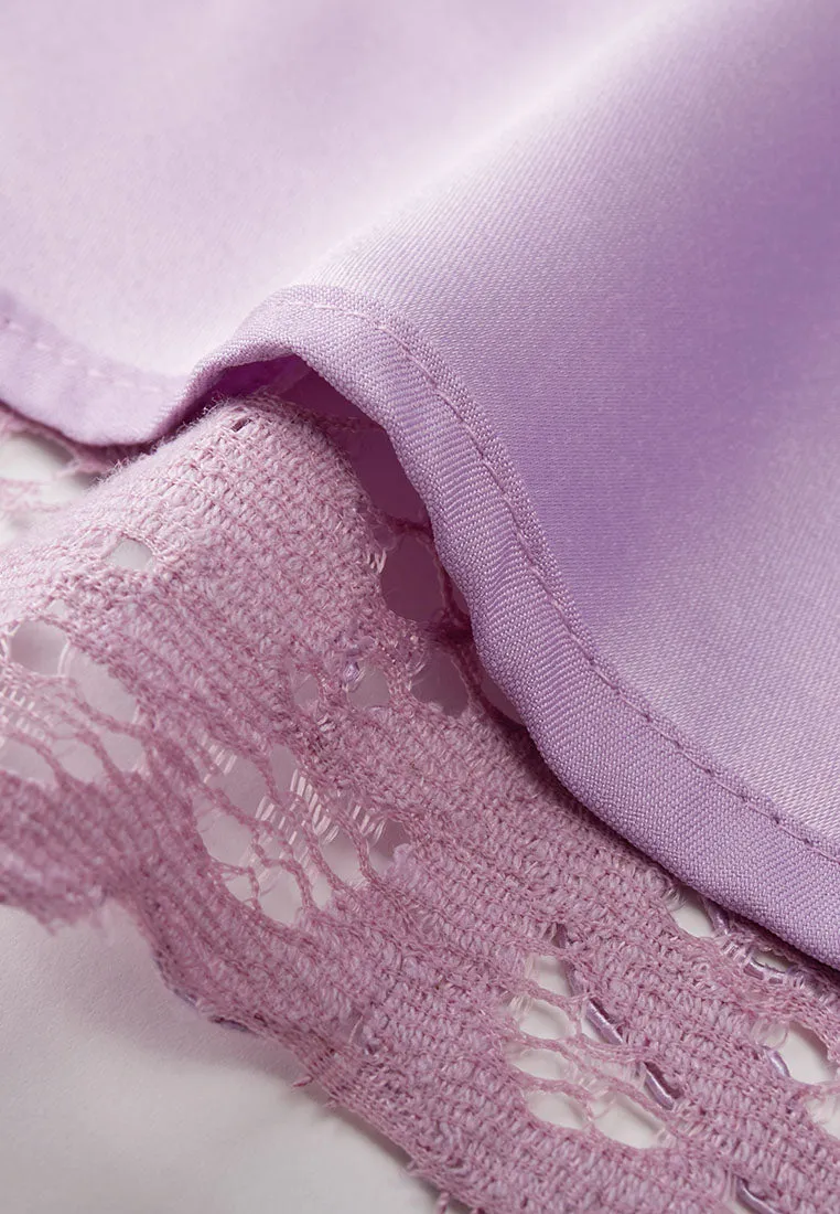Lavender Lace Flared Cocktail Dress