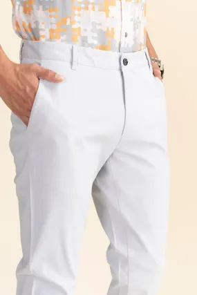 Light Grey Cotton Stretch Chinos