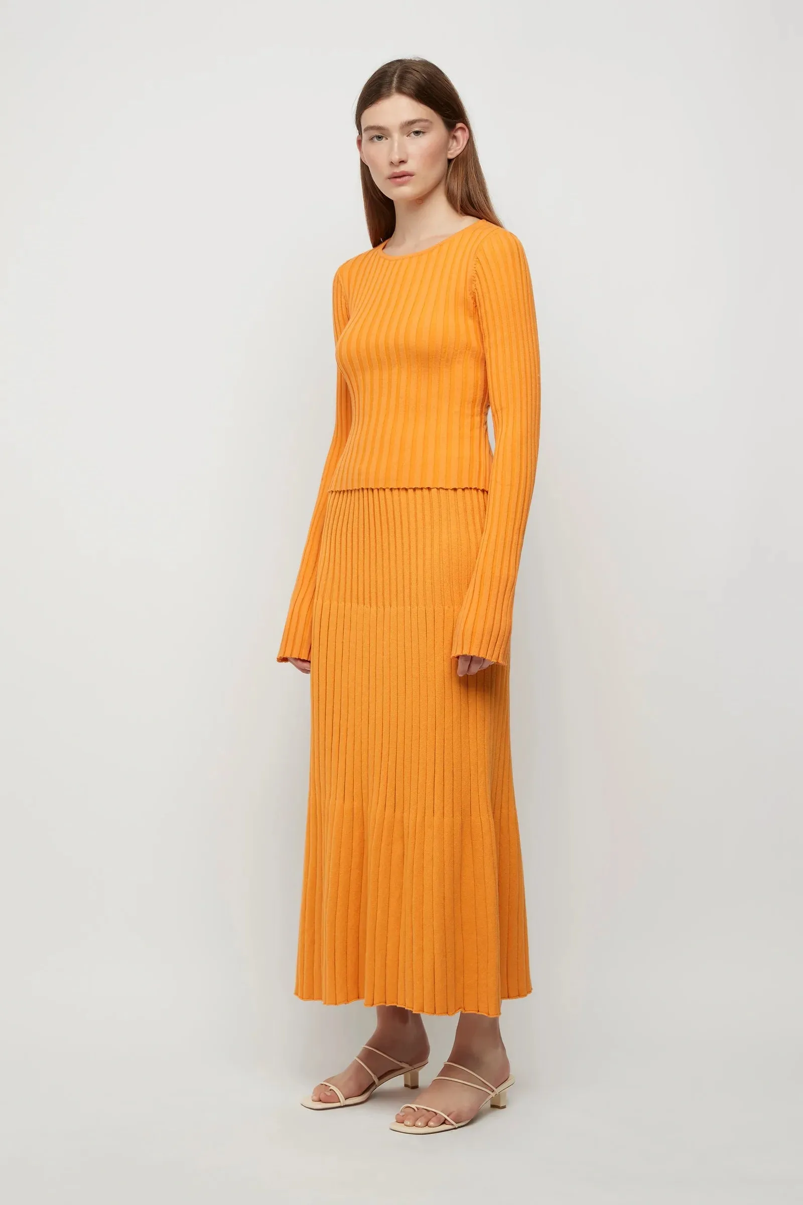 Lowry Cross-Back Knit Top in Tangerine