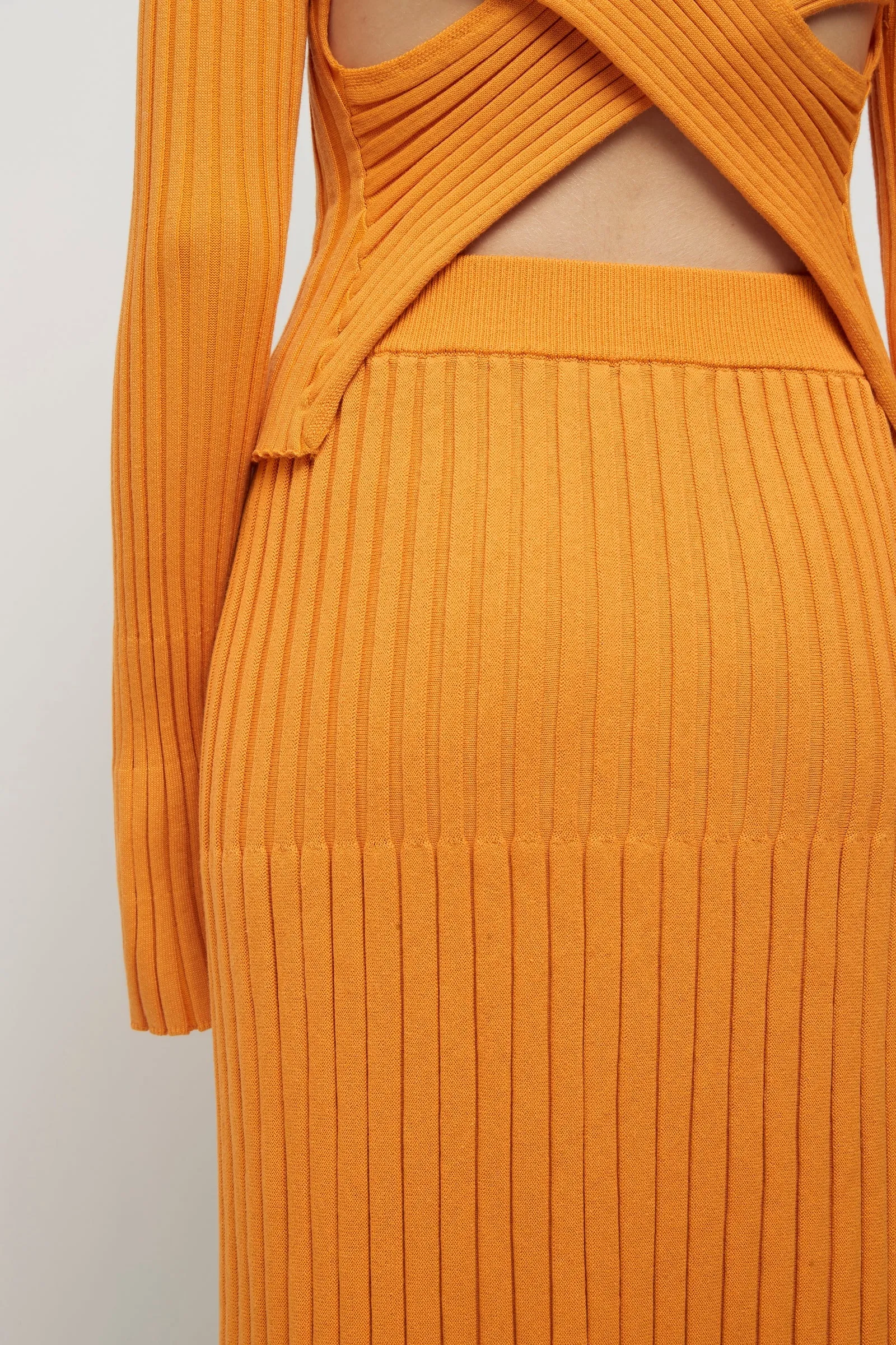 Lowry Cross-Back Knit Top in Tangerine