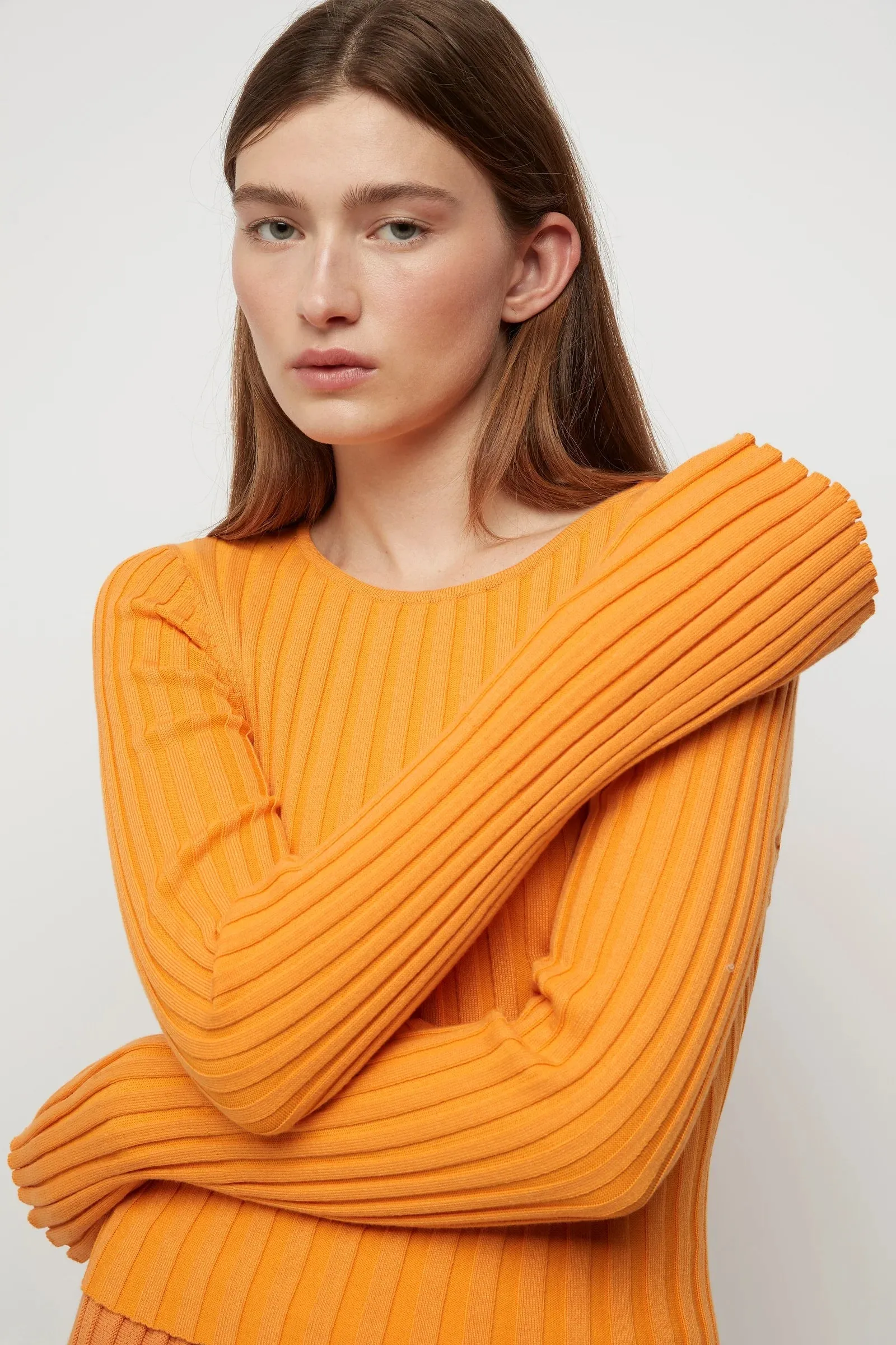 Lowry Cross-Back Knit Top in Tangerine
