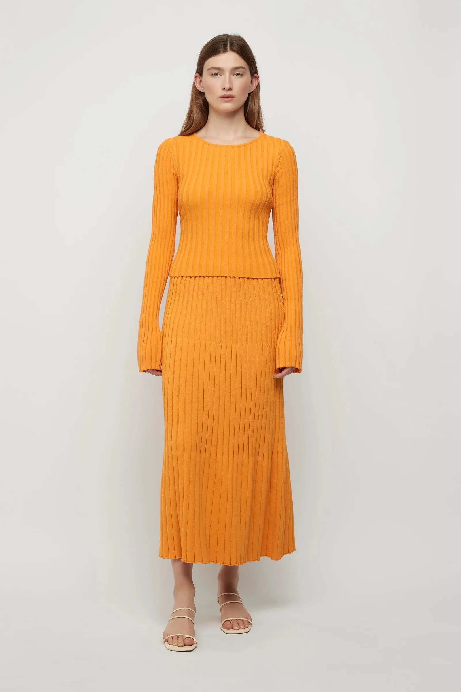Lowry Cross-Back Knit Top in Tangerine